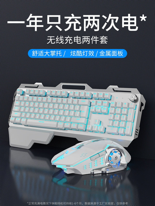 Prewalker Mechanical Feeling Wireless Keyboard and Mouse Set Specially for Gaming Rechargeable Bluetooth Key Mouse