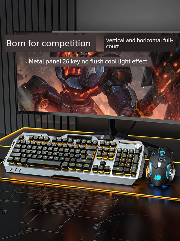 Pioneer Gx810 Mechanical Feeling Wired Keyboard and Mouse Set Specially for Gaming Computer Wireless Key Mouse