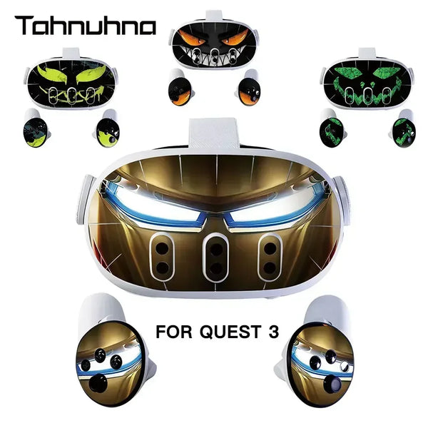 Vinyl Skin Sticker For Meta Quest 3 VR Headset Controller PVC Decals  Halloween Pattern Wrap Cover For Oculus Quest3 Accessories