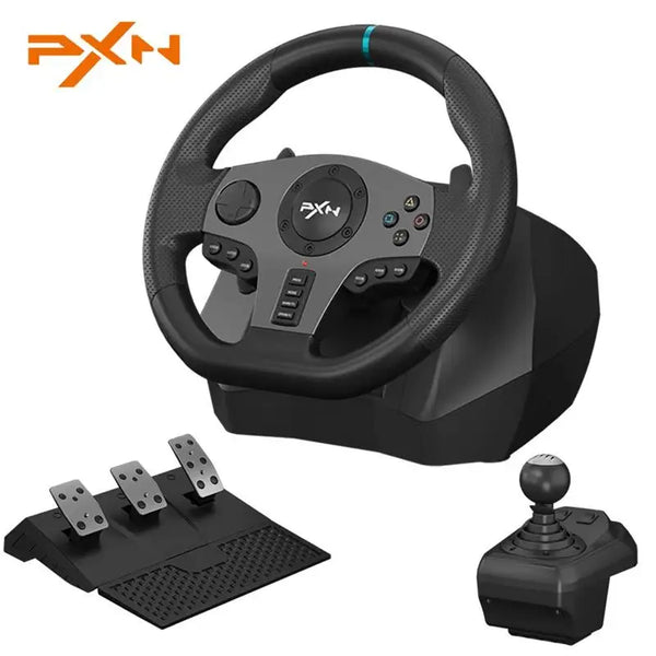 New Gaming Steering Wheel PXN V9 Volante PC Gaming Racing Wheel for PS4/PS3/Xbox One/Android TV/Nintendo Switch/Xbox Series S/X