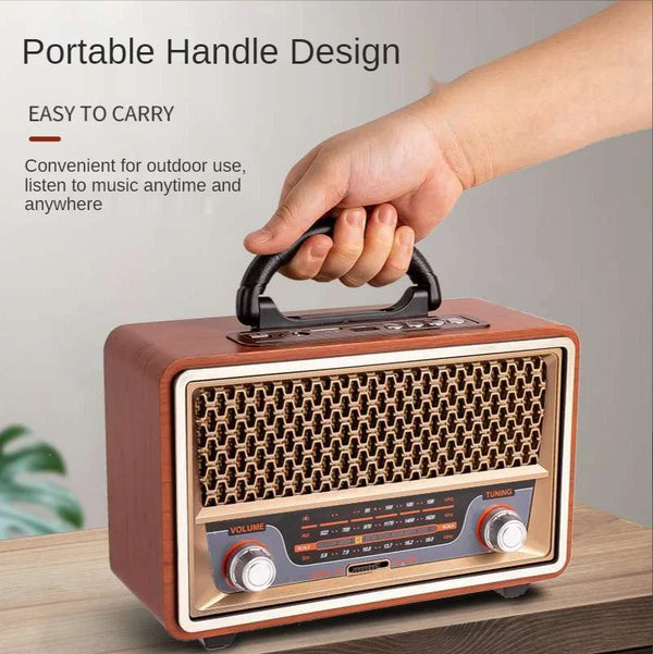 Genuine Retro Wooden Multi-function Bluetooth Radio