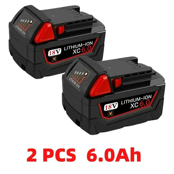 18V lithium-ion battery 6000AH For Milwaukee M18, M18B, M18B2, M18B4, M18B5, M18B9, M18BX,C18B,C18BX 18V 6.0/8.0/12.0Ah