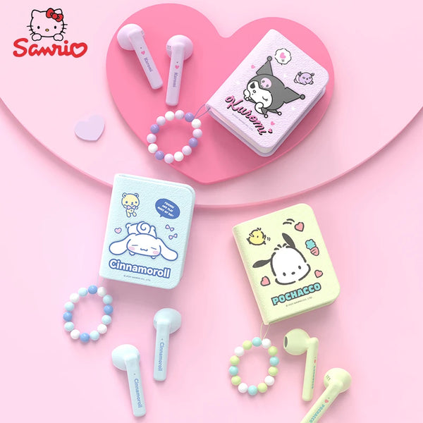 Sanrio Bracelet Bluetooth Headset Kawaii Cinnamoroll My Melody Cartoon True Wireless Headphones Kuromi Music Game Earphone Gifts