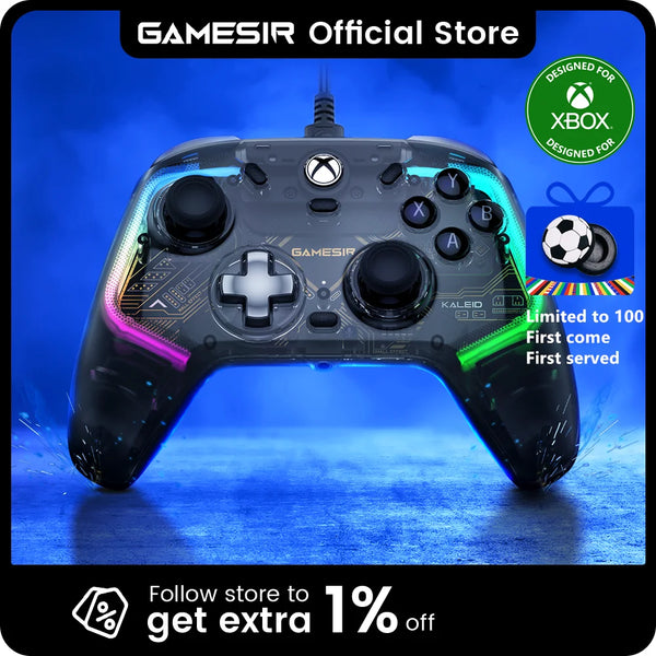 GameSir Kaleid Xbox Controller Wired Gamepad for Xbox Series X, Xbox Series S, Xbox One game console, with Hall Effect Joystick