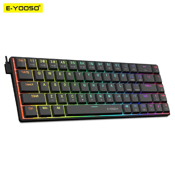 RGB Mini Slim Ultra-Thin USB Wired Mechanical Gaming Keyboard