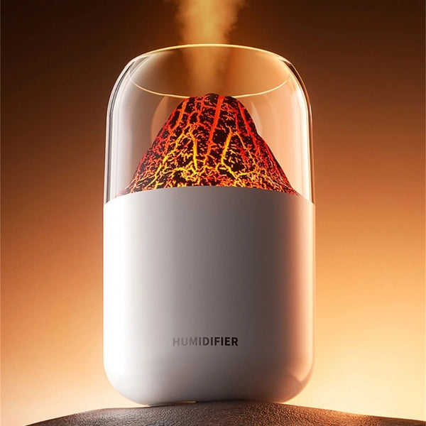 Humidifier 300ml USB Desktop Cool Air Humidifier with Night Light Volcano