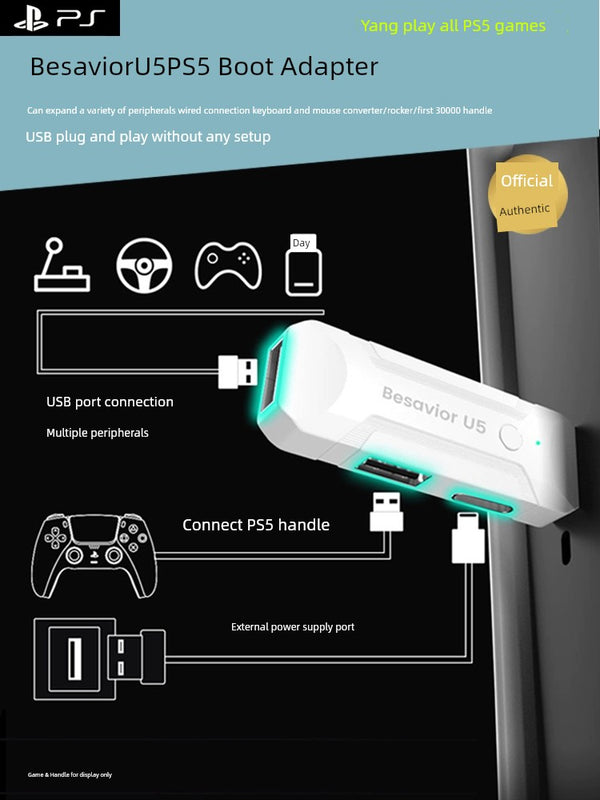 Applicable to Sony Playstation5 Conductor Besavior U5 Ps5 Key Mouse Converter Plug-and-Play XIM Matrix Stable Second Connection Apex S1 Titan Expansion Peripheral