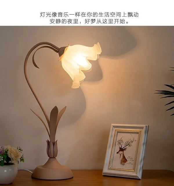 Creative Lily of The Valley Flower Desk Lamp French Garden Table Light Warm Atmosphere Bedroom Romantic Flower Table Minimal